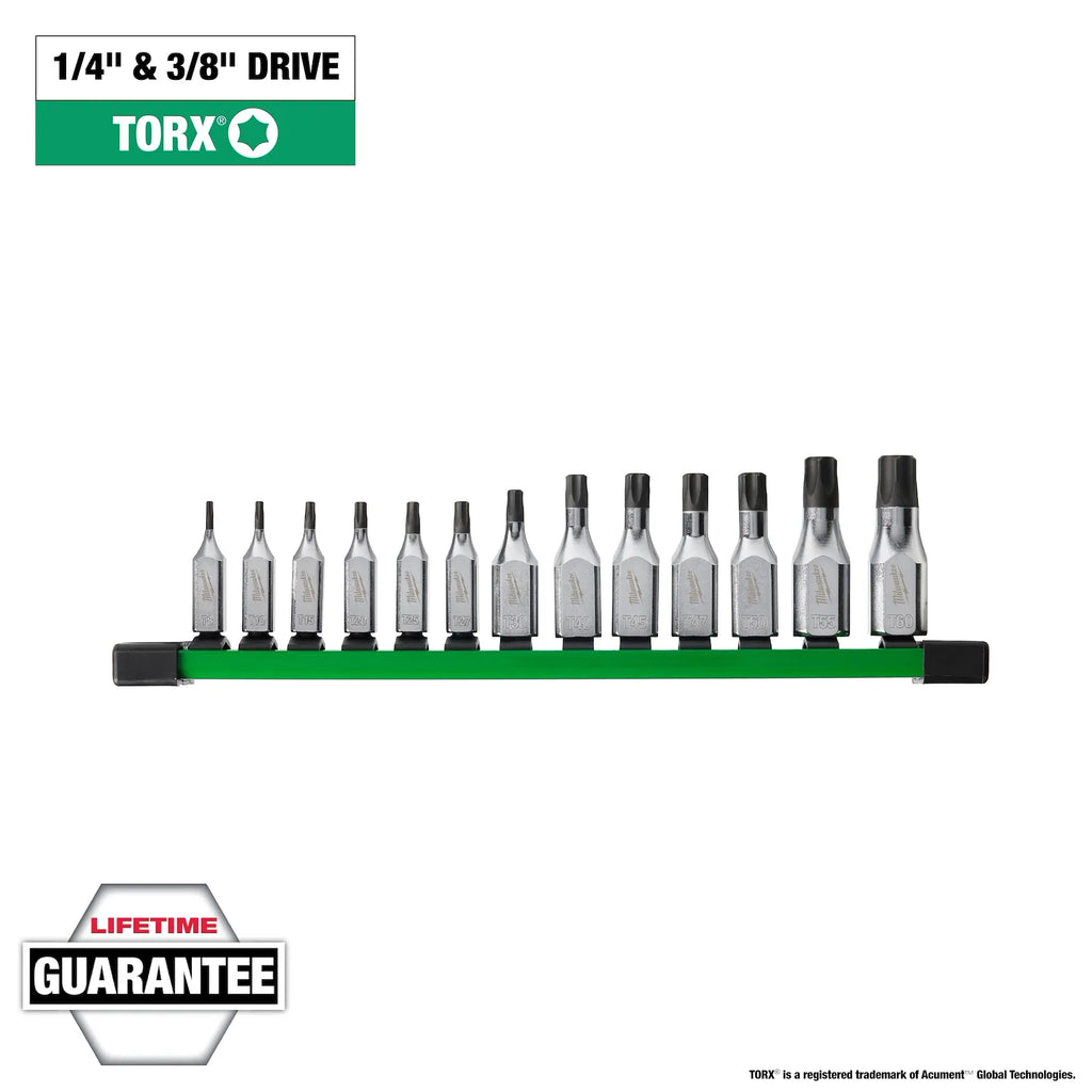 Milwaukee 48-22-9532 13PC 1/4" and 3/8" Drive TORX® Bit Socket Set