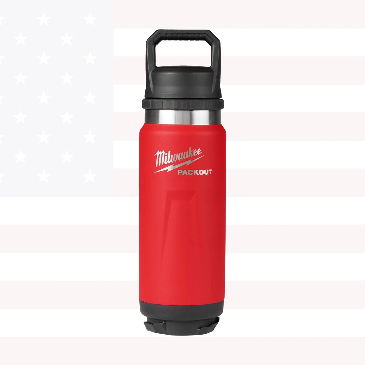 Milwaukee 48-22-8396R PACKOUT 24oz Insulated Bottle with Chug Lid - Red