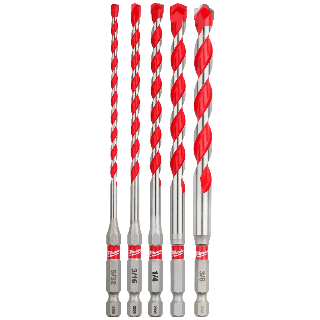 Milwaukee 48-20-9051 5PC SHOCKWAVE Impact Duty Carbide Hammer Drill Bit Set