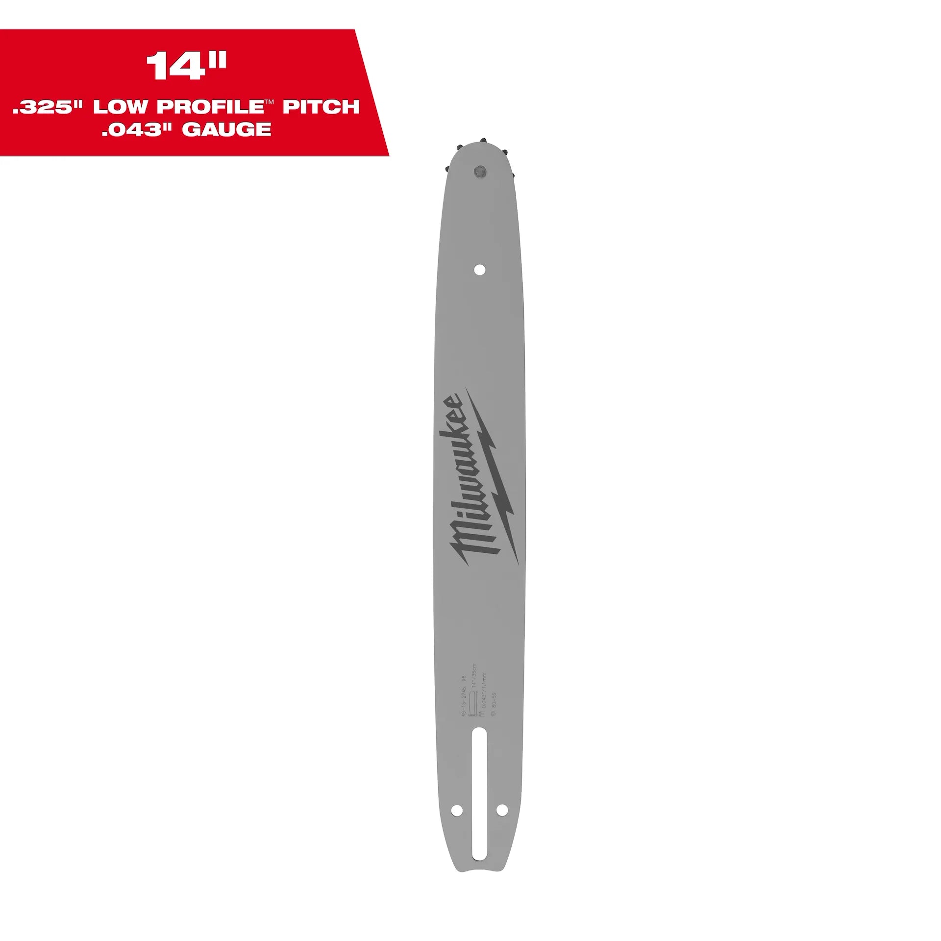 Milwaukee 49-16-2745 14" .325" LOW PROFILE™ Pitch, .043" Gauge Guide Bar