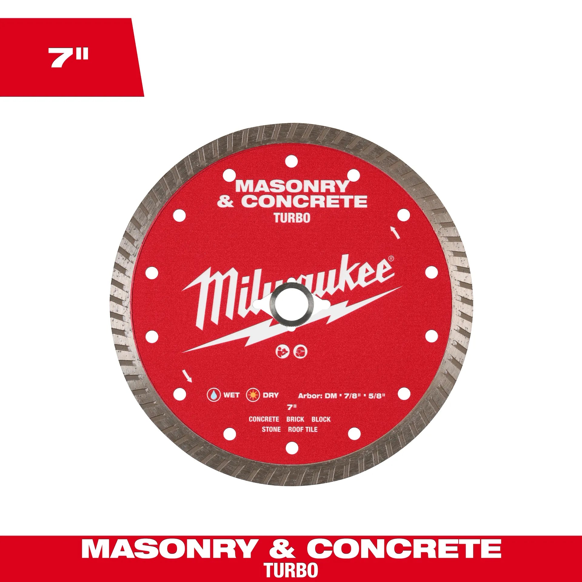 Milwaukee 49-93-9407 7" Turbo Masonry & Concrete Diamond Blade