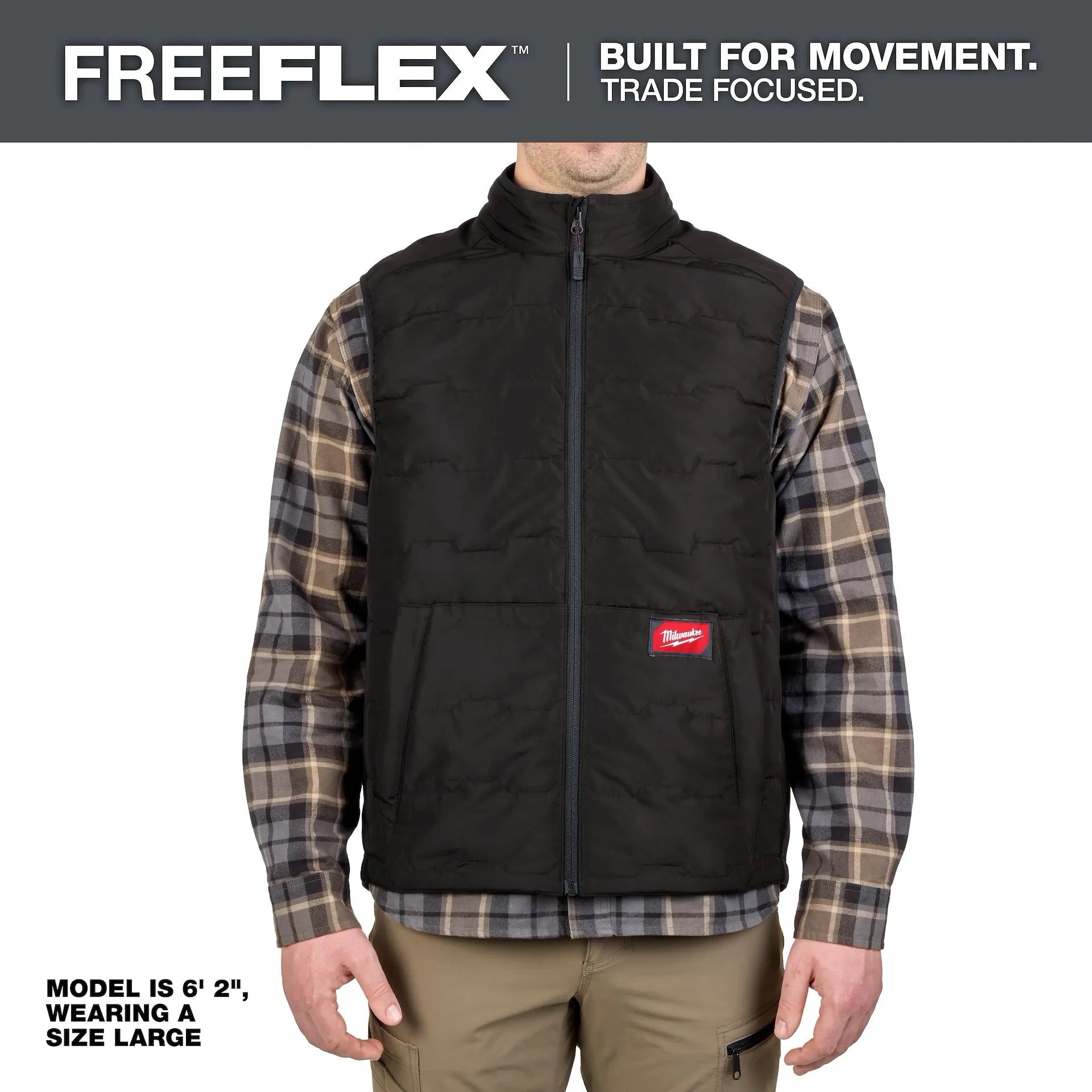 Milwaukee M350B FREEFLEX Lightweight Insulated Vest - Black
