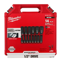 Milwaukee 49-66-7014 14PC SHOCKWAVE Impact 1/2" Drive Metric Deep 6pt Socket Set