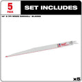 Milwaukee 48-00-5037 5PC 12" 5 TPI Sawzall Blades
