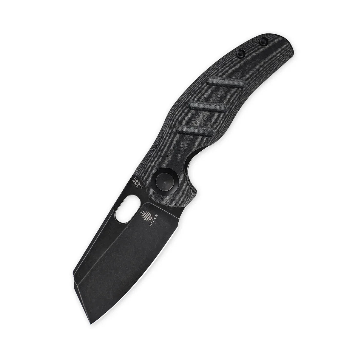 Kizer Vanguard C01C Sheepdog Thumb Hole Knife Black Micarta (3.25" Black SW)