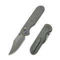 GEO Knife Ethereal Cutter Clip Point Crossbar Lock Knife Darkwash Ti (3" DW)