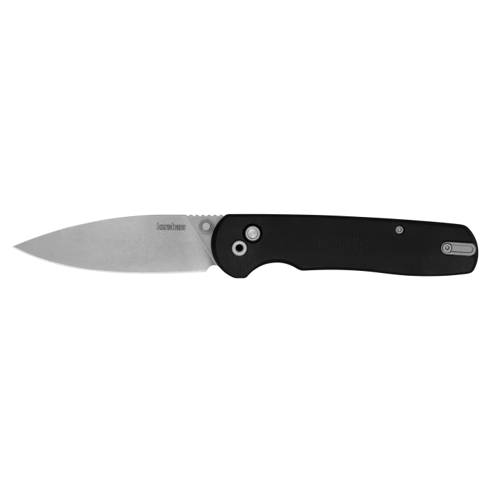 Kershaw Remnant Button Lock Knife Black Micarta (3.5" Stonewash)