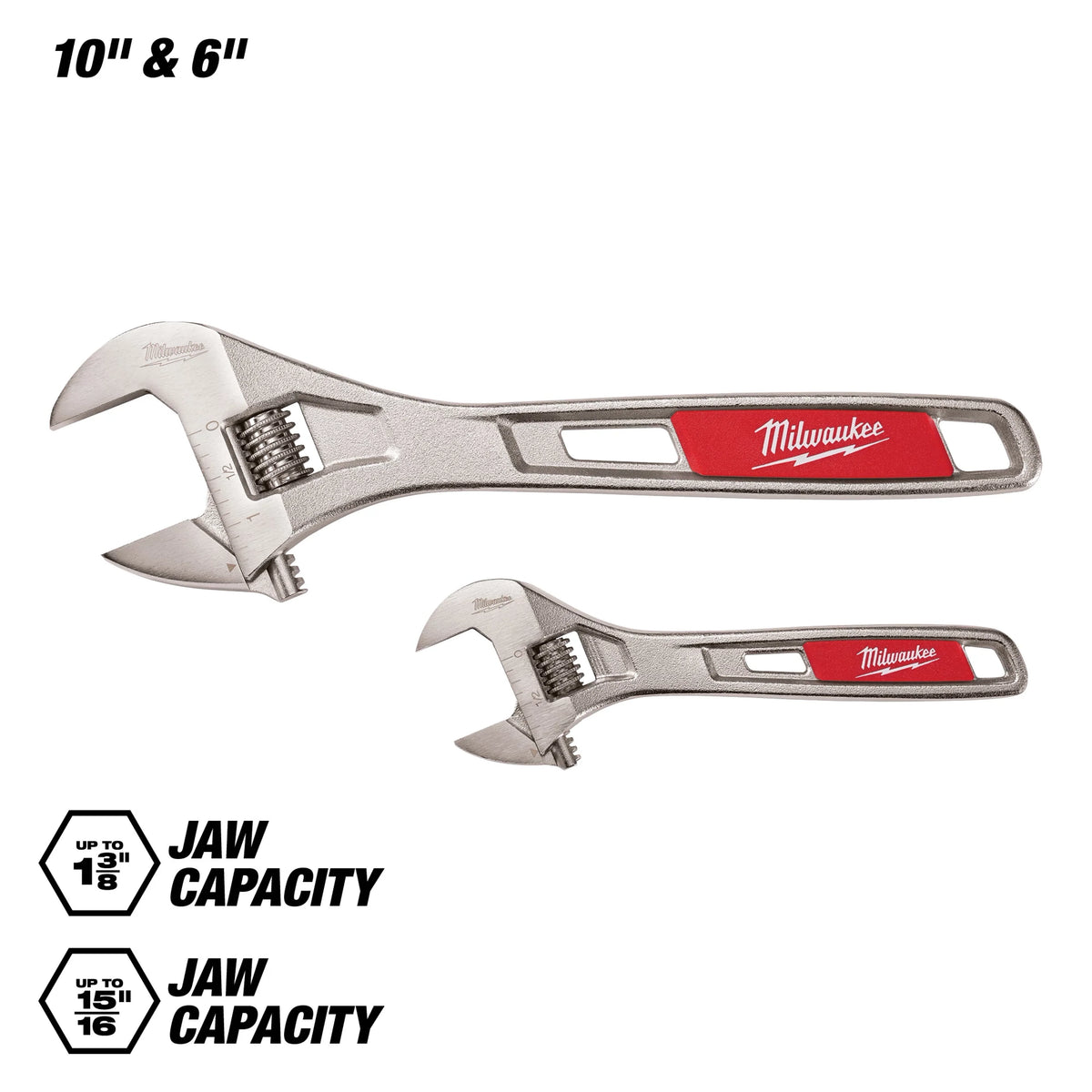 Milwaukee 48-22-7400 2Pc 6" & 10" Adjustable Wrench Set