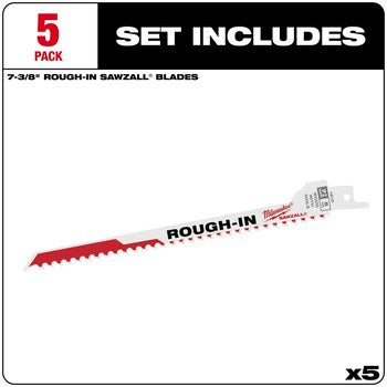Milwaukee 48-00-1610 5PC SAWZALL Rough-In Blade