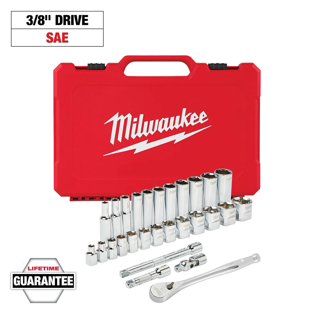 Milwaukee 48-22-9408 3/8" Drive 28pc Ratchet & Socket Set- SAE
