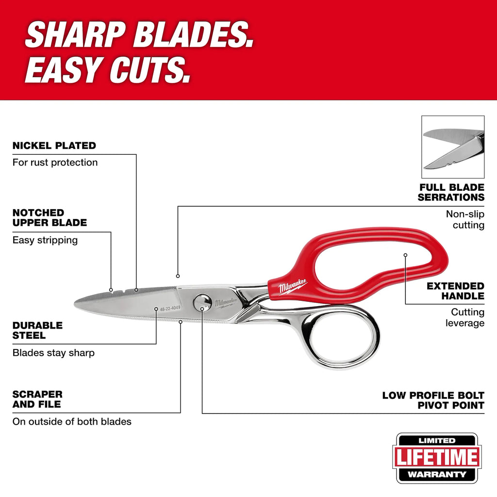 Milwaukee 48-22-4049 Electrician Scissors with Extended Handle (Open Box)