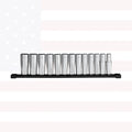Milwaukee 48-22-9524 1/2 in. Drive Metric Deep Well 12-Point Socket Set 13PC