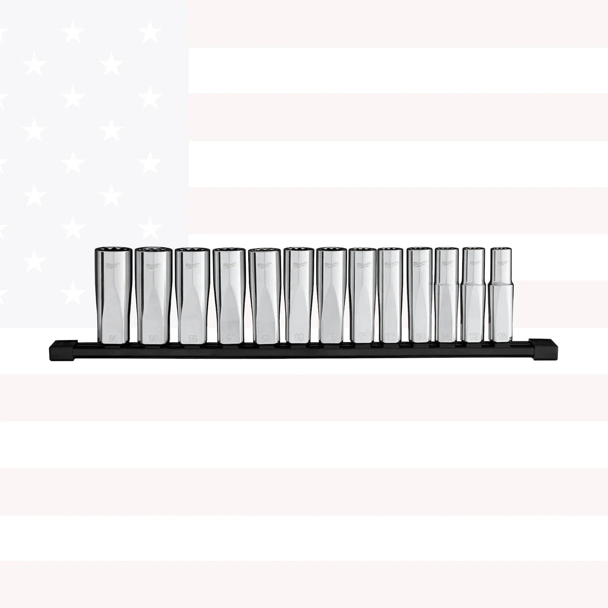 Milwaukee 48-22-9524 1/2 in. Drive Metric Deep Well 12-Point Socket Set 13PC
