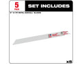 Milwaukee 48-00-4788 5PC 9" 18 TPI The Torch Ice Hardened SAWZALL Blades