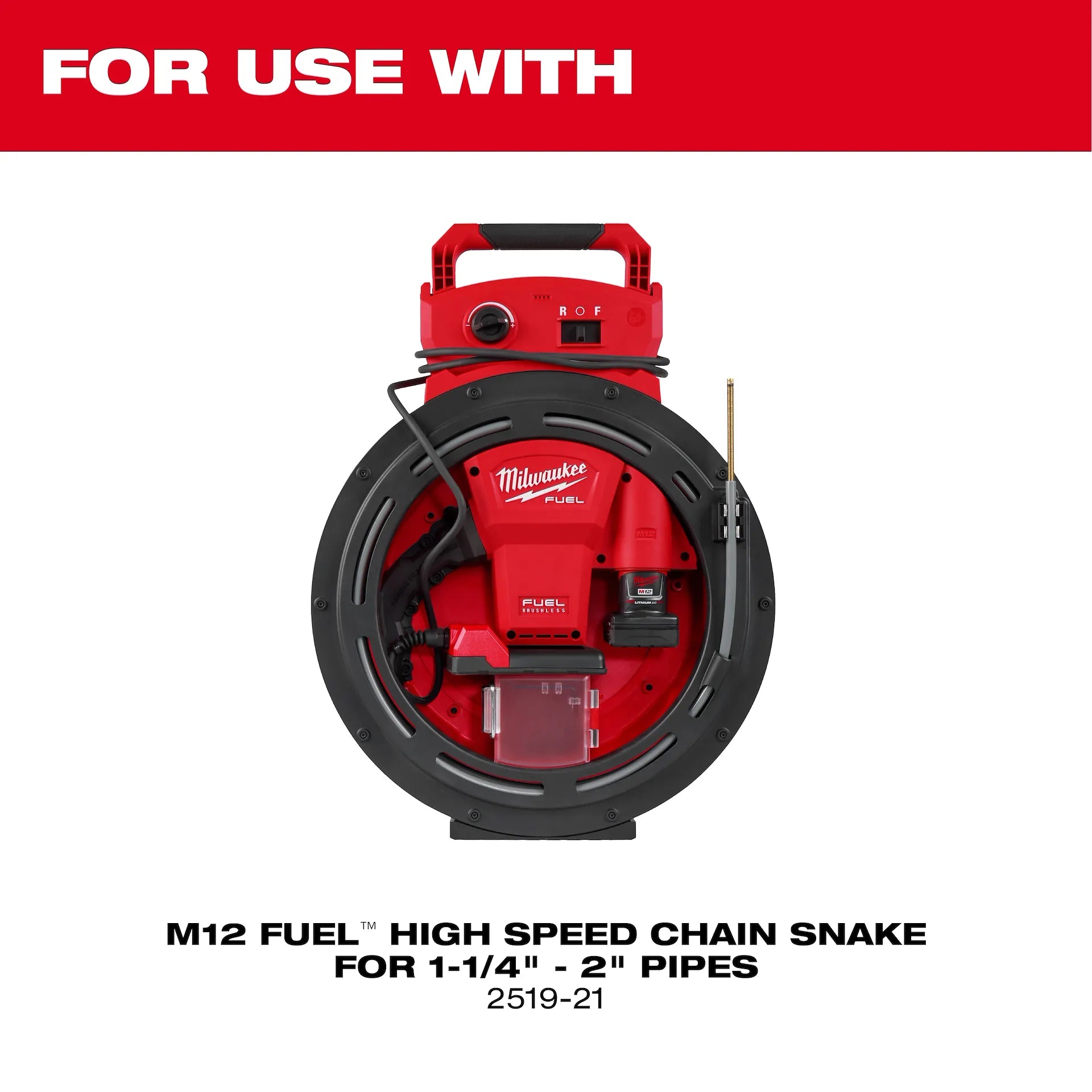 Milwaukee 48-53-2519 1/4 in. x 35 ft. Chain Snake Cable