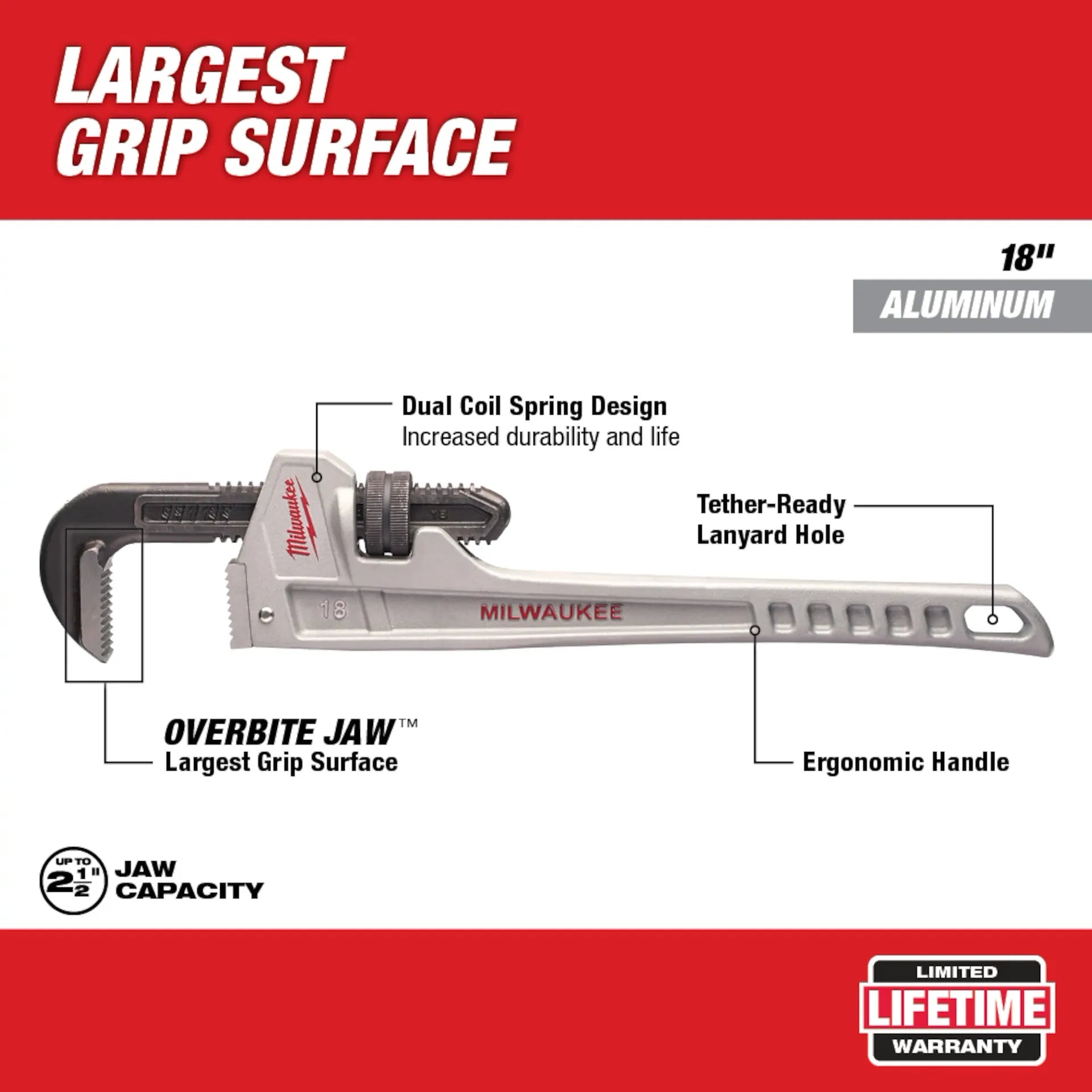 Milwaukee 48-22-7218 18 in. Aluminum Pipe Wrench