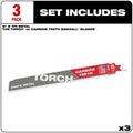 Milwaukee 48-00-5302 3PC 9" 8TPI The TORCH with CARBIDE TEETH