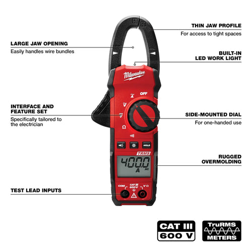 Milwaukee 2235-20 400 Amp Clamp Meter (Open Box)