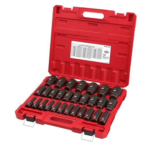 Milwaukee 49-66-7015 SHOCKWAVE 1/2" Drive Metric 6 Point Impact Socket Set 29PC