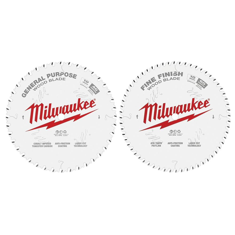 Milwaukee 48-40-1036 10 in Two Pack Circular Saw Blades