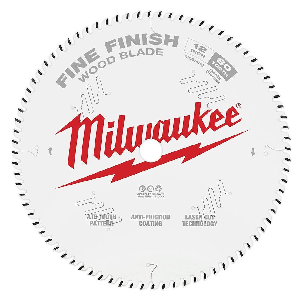 Milwaukee 48-40-1224 12 in. x 80-Tooth Fine Finish Circular Saw Blade