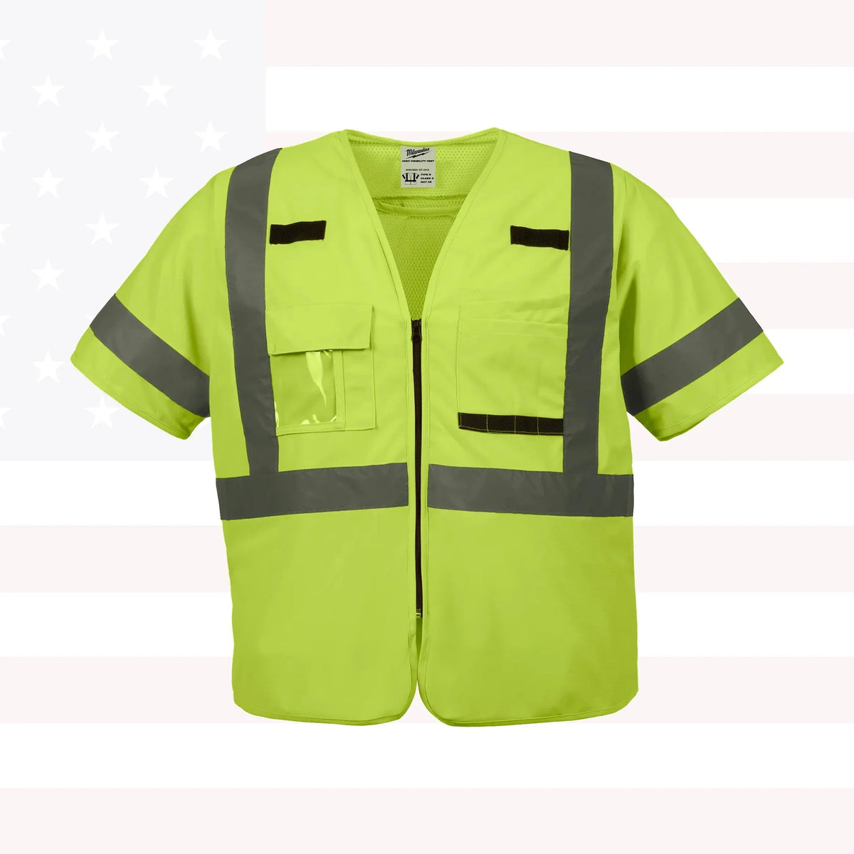 Milwaukee 48-73-5141 Class 3 High Visibility Yellow Safety Vest - S/M