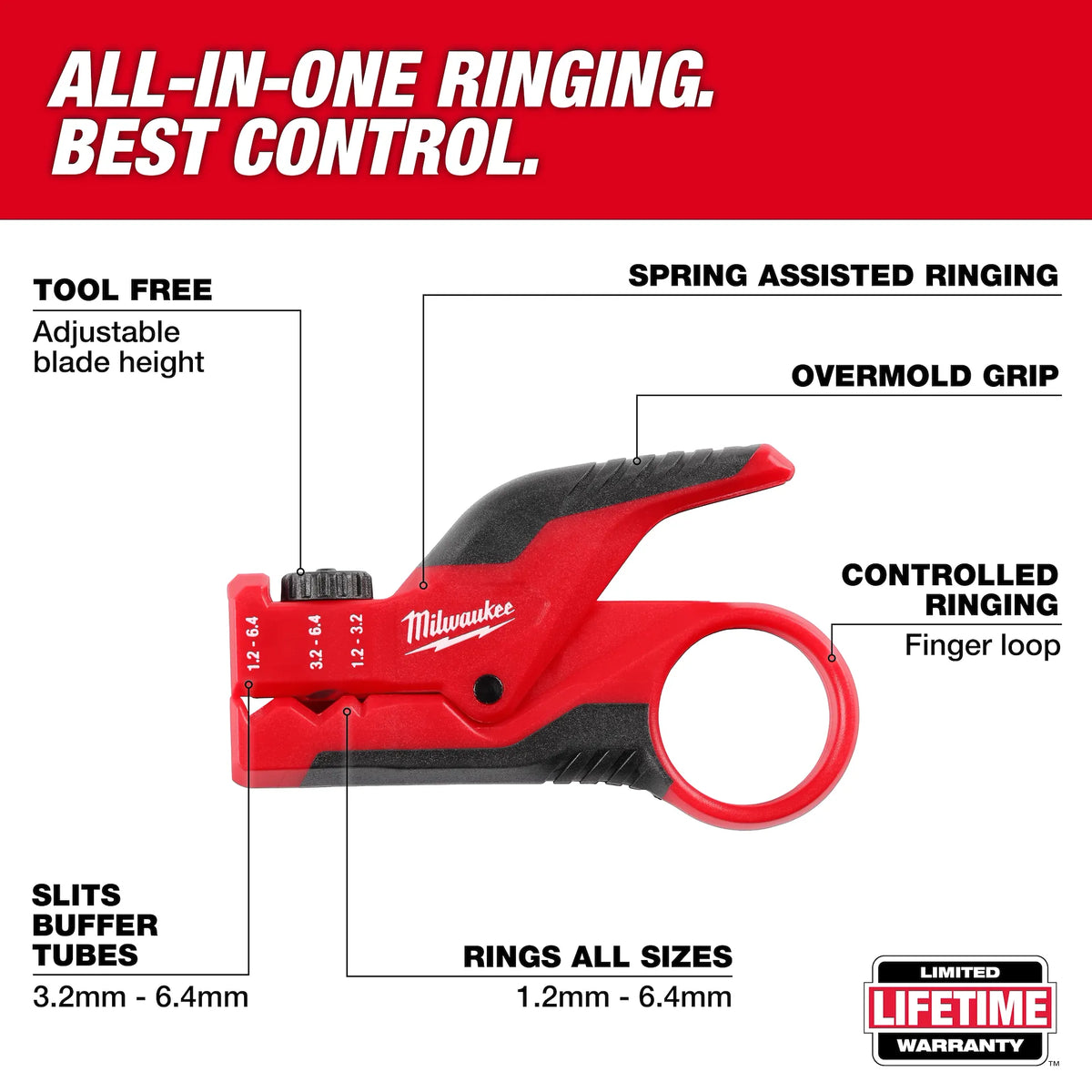 Milwaukee 48-22-3014 Buffer Tube Ringer & Slitter
