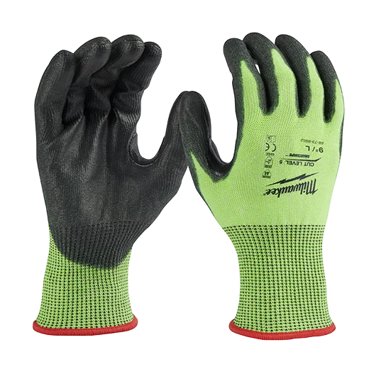 Milwaukee 48-73-8954B 12PC High Vis Cut Level 5 Poly Dipped Gloves - XXL