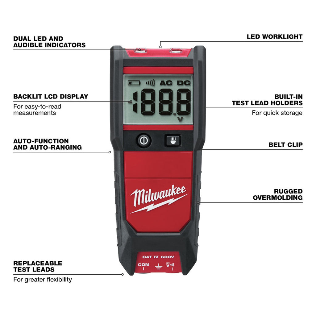 Milwaukee 2457-21NTE M12 Ratchet Set 3/8" Ratchet, Light, Tester, 2 Batteries