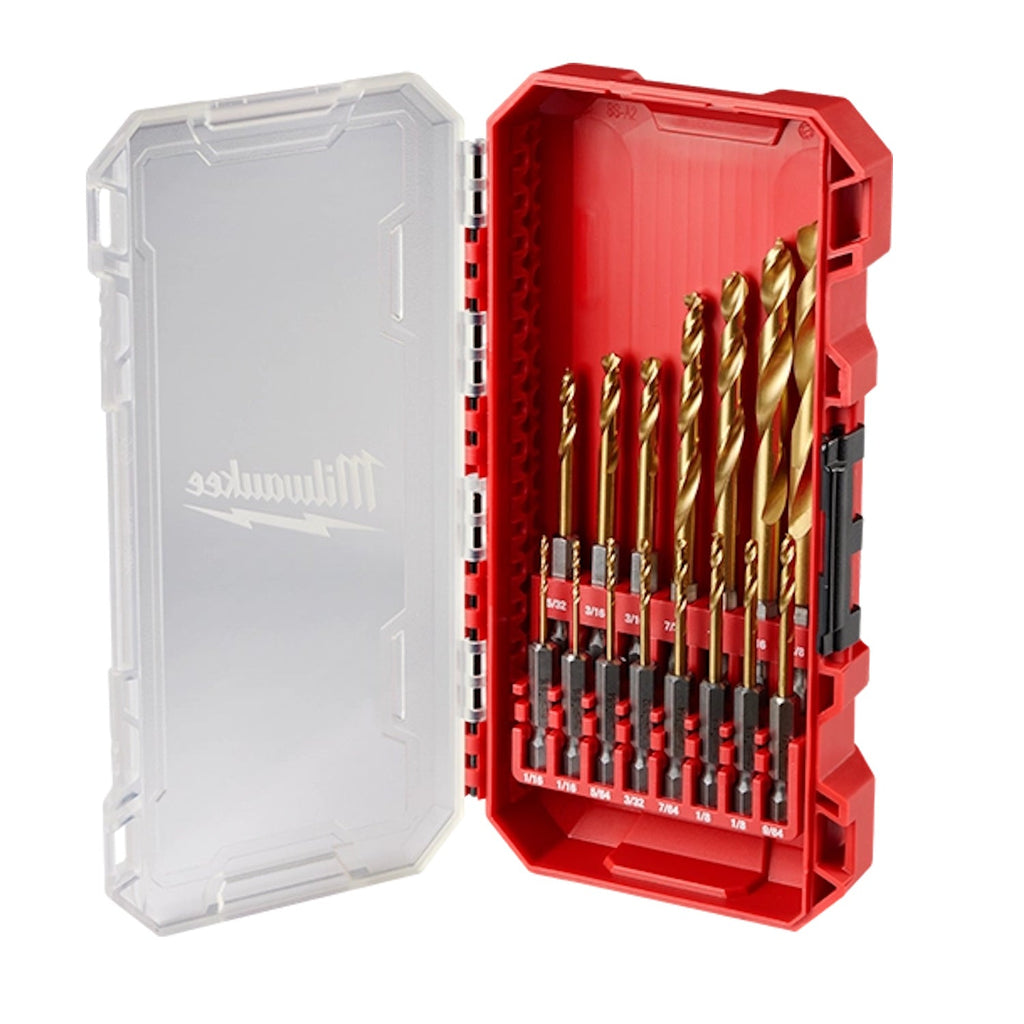 Milwaukee 48-89-4670 15PC SHOCKWAVE Impact Duty RED HELIX Titanium Drill Bit Set