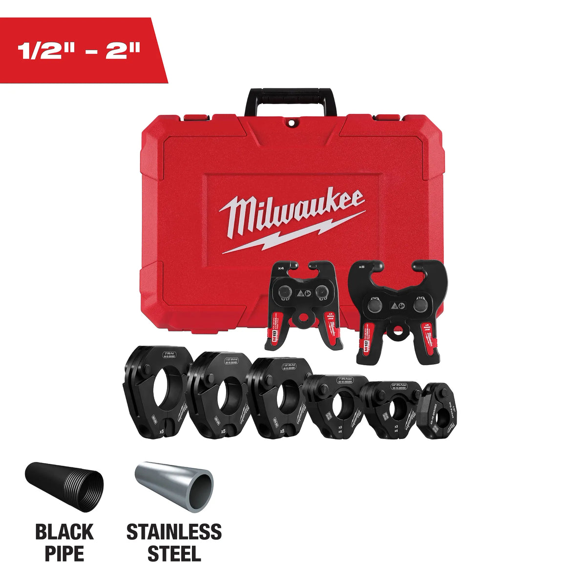 Milwaukee 49-16-2697X 1/2"-2 in" IPS-P Press Ring Kit M18 FORCE LOGIC Press Tool