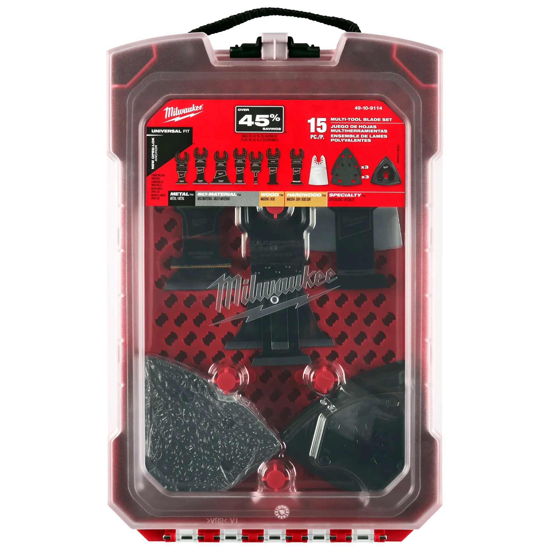 Milwaukee 49-10-9114 Multi-Tool Blade Variety Kit with Modular Case 15PC
