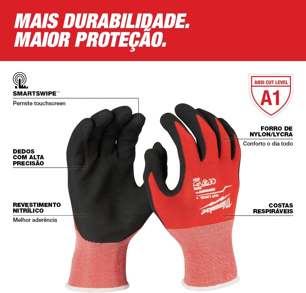 Milwaukee 48-22-8904B Cut 1 Dipped Gloves – XXL (12 Pack)