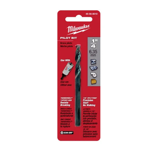 Milwaukee 49-56-8010 High Speed Steel Pilot Bit 1/4" x 3-1/2"