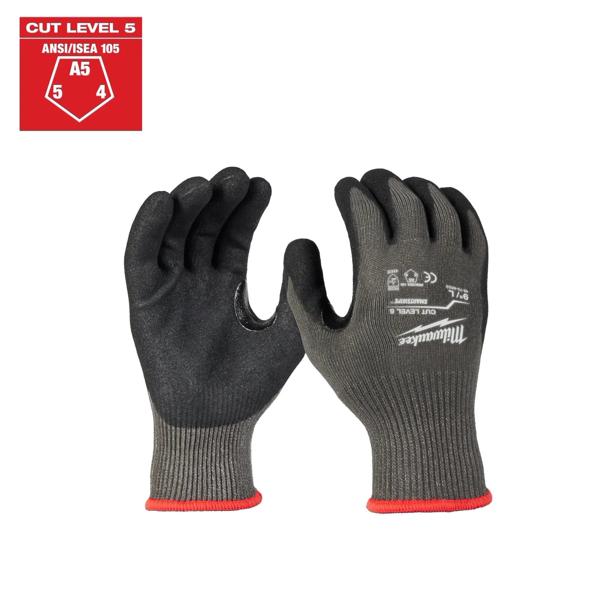 Milwaukee 48-22-8952B 12PK Cut Level 5 Nitrile Dipped Gloves - L