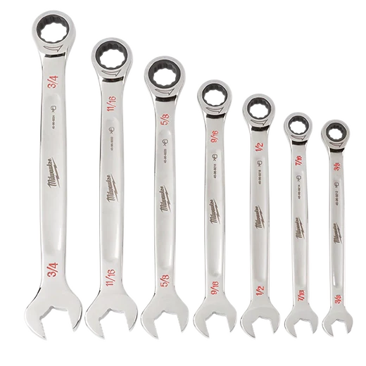 Milwaukee 48-22-9406 7pc Ratcheting Combination Wrench Set - SAE (Open Box)