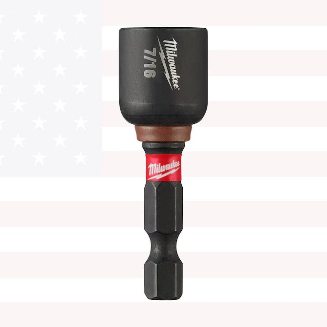 Milwaukee 49-66-4706 SHOCKWAVE Impact Duty 7/16” x 1-7/8” Magnetic Nut Driver Bulk 10