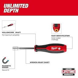 Milwaukee 48-22-2556 1/2 in. HollowCore Magnetic Nut Driver