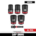 Milwaukee 49-66-7036 SHCKWAVE 3/8"Drive M&S 6PT Impact Socket Set 6PC (Open Box)