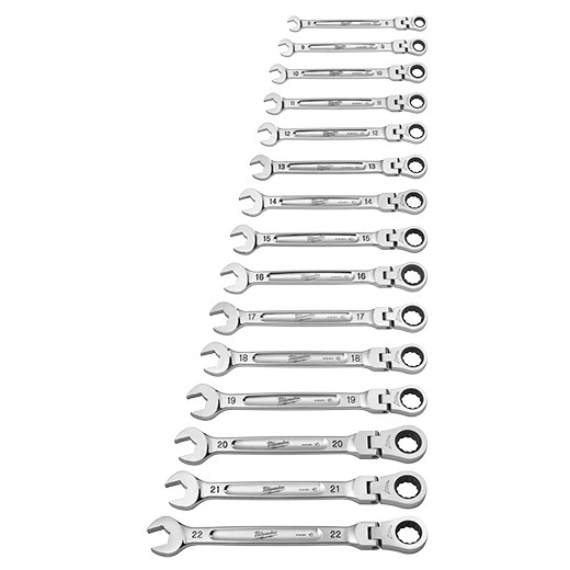 Milwaukee 48-22-9513 15pc Metric Flex Head Ratcheting Combination Wrench
