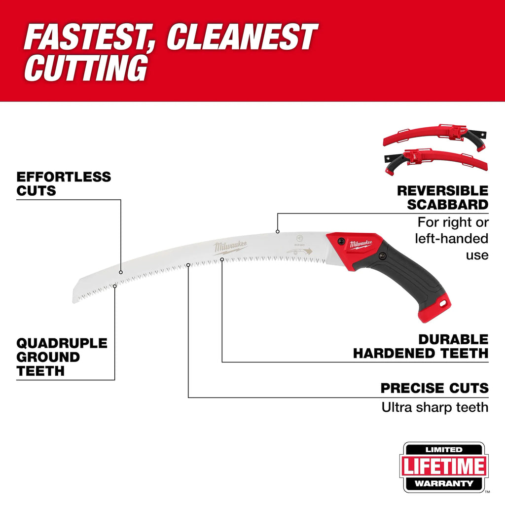 Milwaukee 48-22-9372 14" Steel Blade Pruning Saw w/ Reversible Scabbard