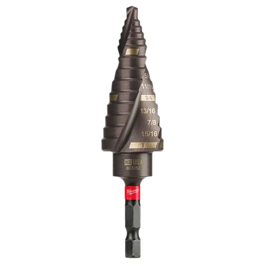 Milwaukee 48-89-9248 SHOCKWAVE 1/8" - 1" #8 Impact-Rated Titanium Step Drill Bit