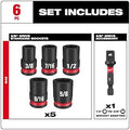 Milwaukee 49-66-7035 SHOCKWAVE 3/8"Drive SAE Standard 6Pt Impact Socket Set 6PC