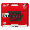 Milwaukee 49-66-7015 SHOCKWAVE 1/2" Drive Metric 6 Point Impact Socket Set 29PC
