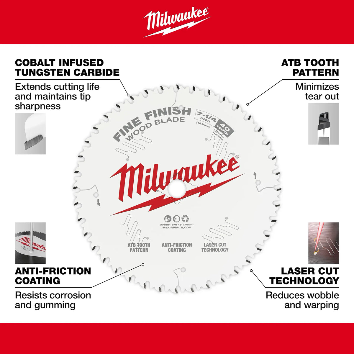 Milwaukee 48-40-1028 10" 60T Circular Saw Blade