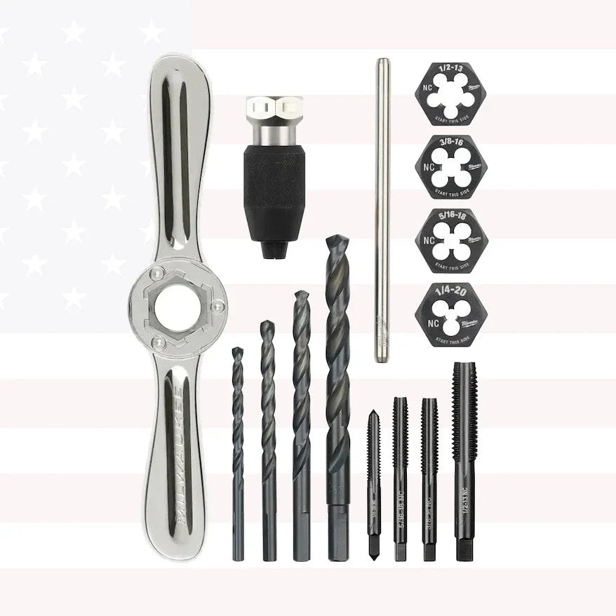 Milwaukee 49-22-5602 15PC SAE Tap and Die Set with HEX-LOK 2-in-1 Handle