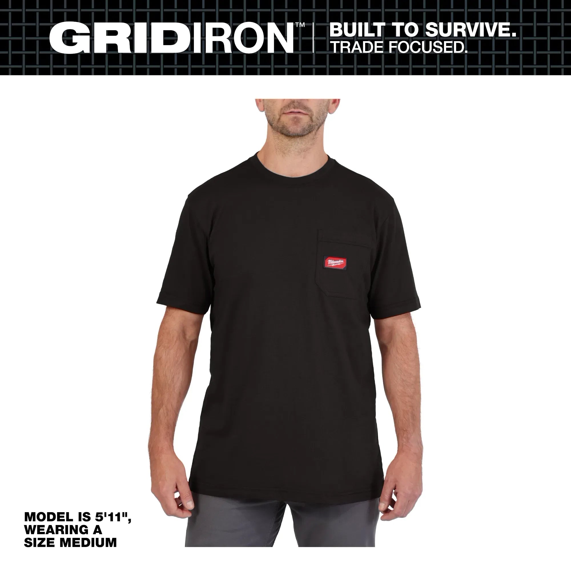 Milwaukee 605 Men's GRIDIRON Cotton/Polyester Short-Sleeve Pocket T-Shirt
