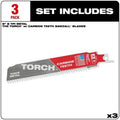 Milwaukee 48-00-5301 3PC 6" 8TPI The TORCH with CARBIDE TEETH