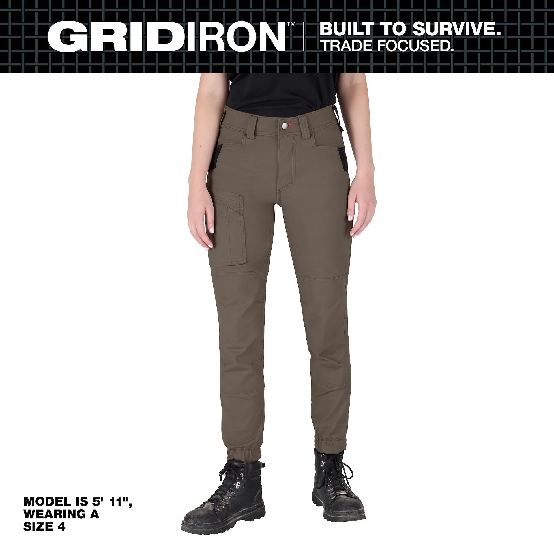 Milwaukee F652N Women's Double Knee Brown Jogger Pants