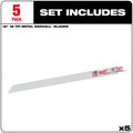 Milwaukee 48-00-5189 5PC 12" 18 TPI SAWZALL Blades